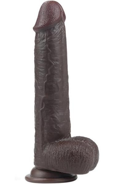 Sliding Skin Dual Layer Dong Brown 23cm Dildo