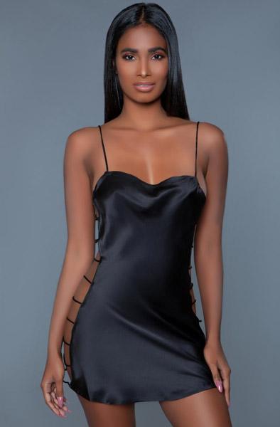 BeWicked Brooklyn Negligee With Open Sides Black M/L Sexiga kläder