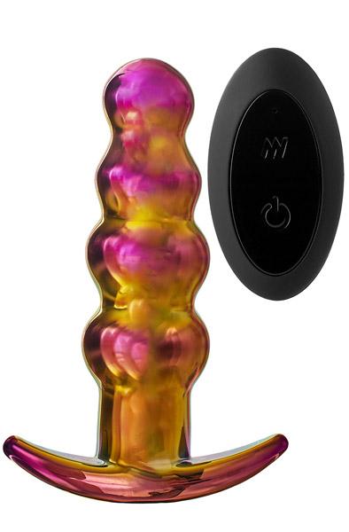 Glamour Glass Remote Vibe Beaded Plug Analplugg i glas