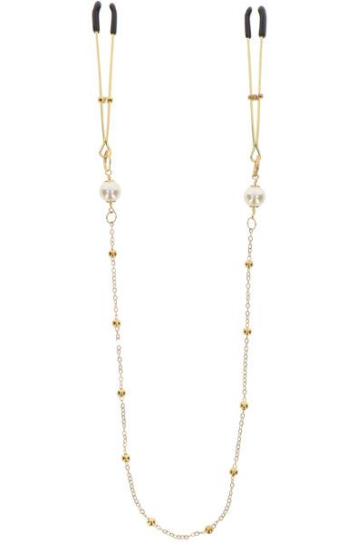 Taboom Tweezers Pearl & Deluxe Chain Bröstklämmor med kedja