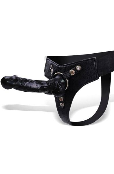 Mistress Strap-on With Silicone Dildo Black 20cm Strap-on med sele
