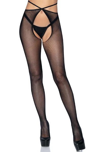 Strappy Crotchless Tights O/S Strumpbyxor