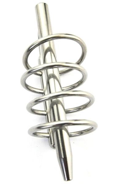 Metal Cage With Pierced Urethra Rod Hell Insert 13cm Dilator
