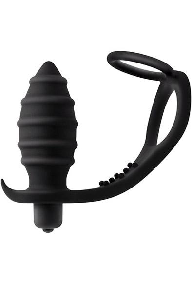 S Pleasures Throttle Black Analplugg med penisring