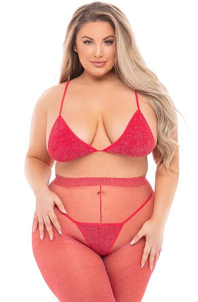 Tall Order 3-pcs Set Red Queen Size Sexiga underkläder