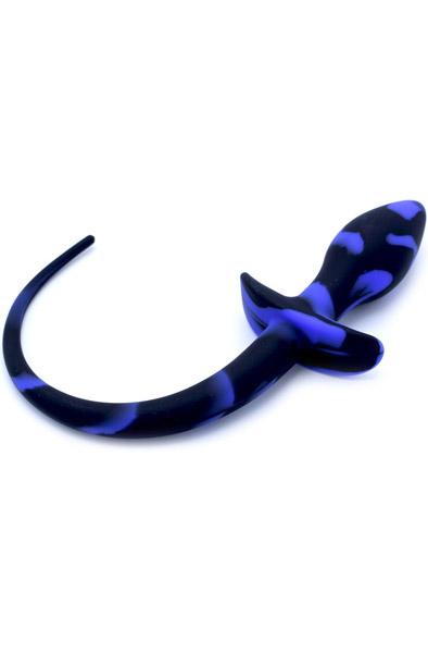 Kiotos Anal Plug Dog Tail Black/Blue Analplugg med svans
