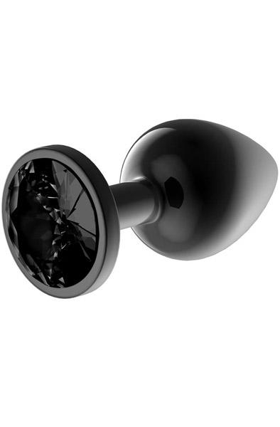 Metalic Butt Plug With Blackgem Jewel M Analplugg metall