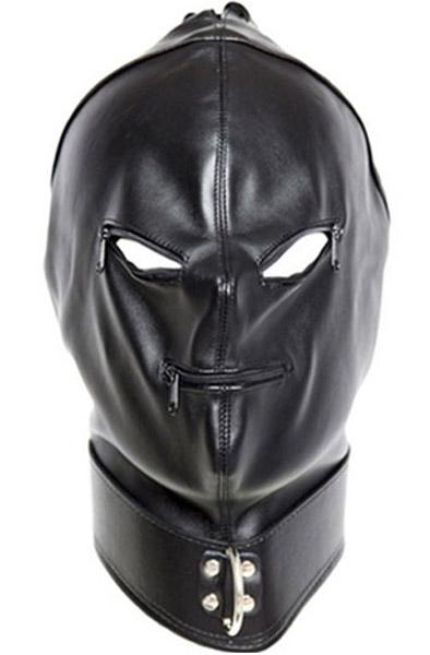 Black Strict Hood With Zip BDSM mask