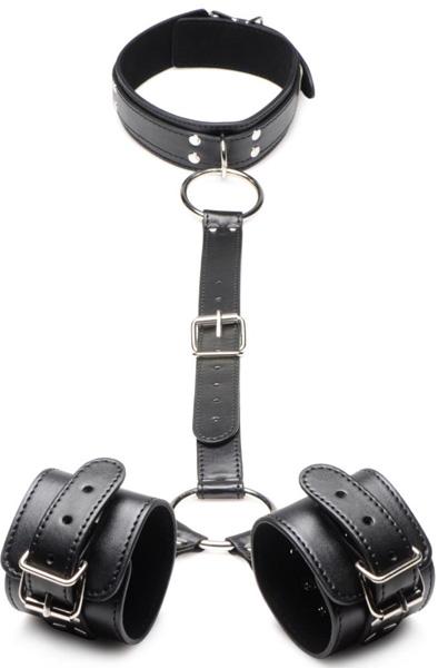 Strict Collar with Cuffs Restraint Set Handbojor & halsband
