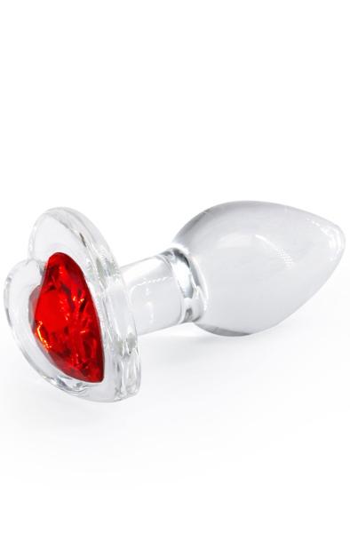 NS Novelties Crystal Desires Red Heart S Analplugg i glas