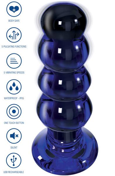 ToyJoy Radiant Vibrating Glass Plug 11,5 cm Analplugg med vibrator