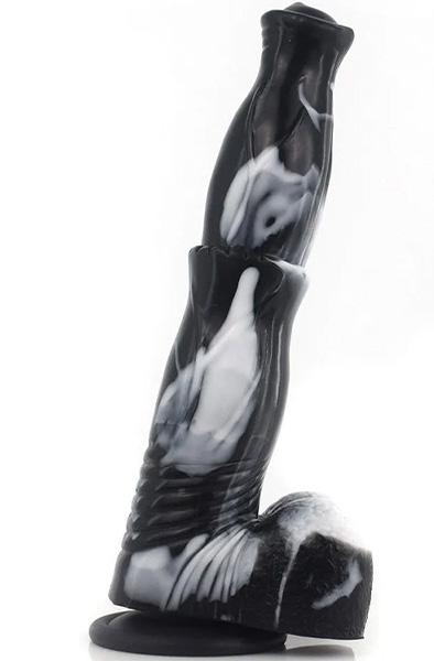 Orzyl Dildo Black/White 24,5 cm Dragon dildo