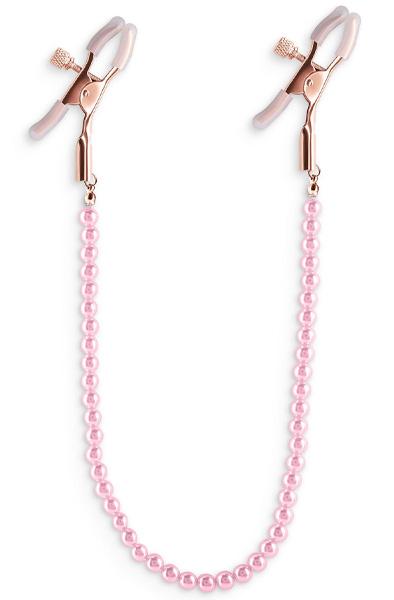 Bound Nipple Clamps D1 Pink Bröstvårtsklämmor med kedja