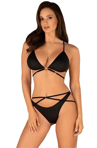 Obsessive Cobra Nive 2-pcs Set Black L/XL BH & BH-set