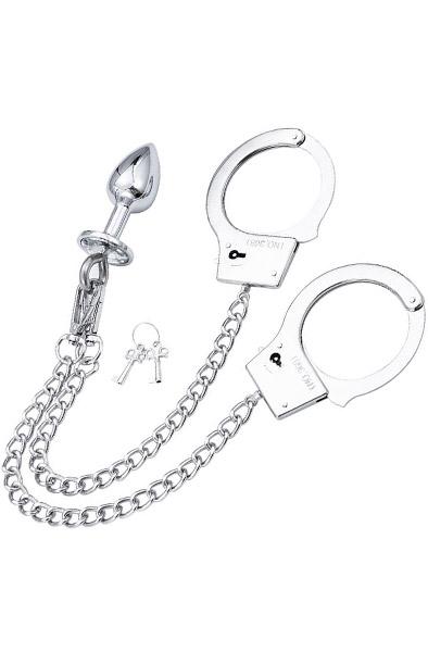 Metal Hand Cuffs With Anal Plug Analplugg metall