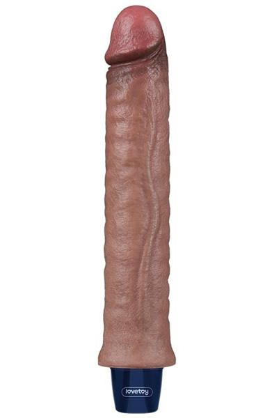 Real Softee Vibrating Dildo Brown 24,5 cm Vibrerande dildos