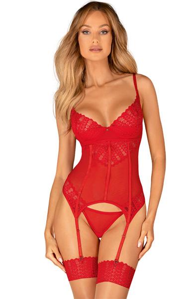 Obsessive Ingridia Corset & Thong XS/S Korsett med stringtrosa