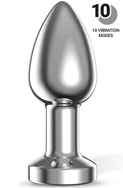 Dimpor Vibrating Chrome Anal Plug Large Analplugg med vibrator