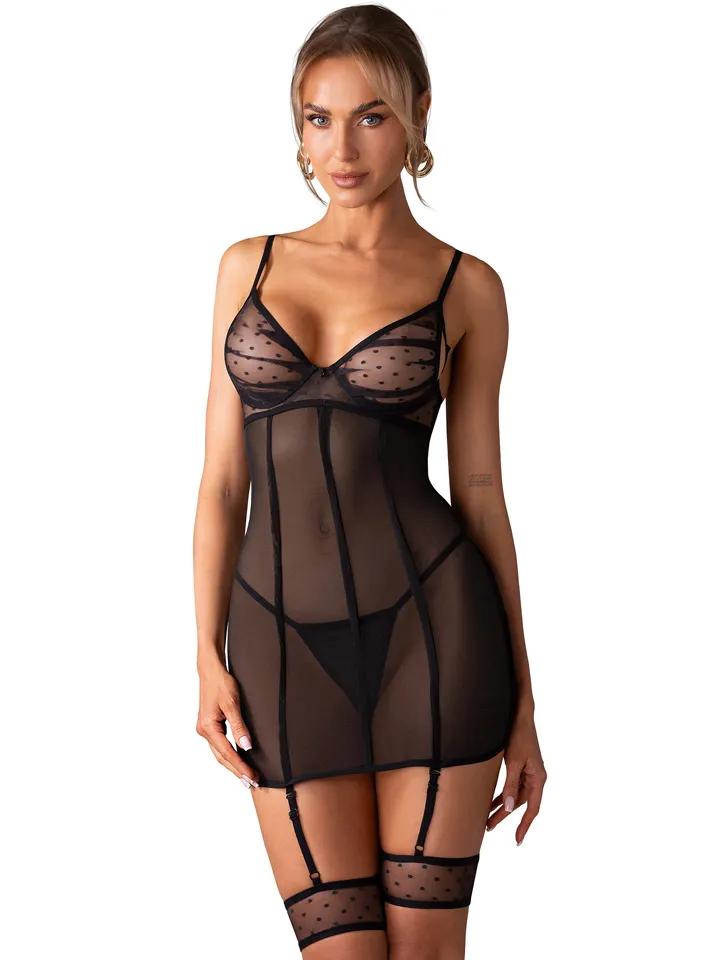 Obsessive Nuites Ruffled Chemise L/XL Chemise & Babydoll