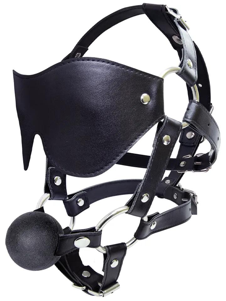 Eye Mask Harness With Ball Gag Gagball med ögonbindel