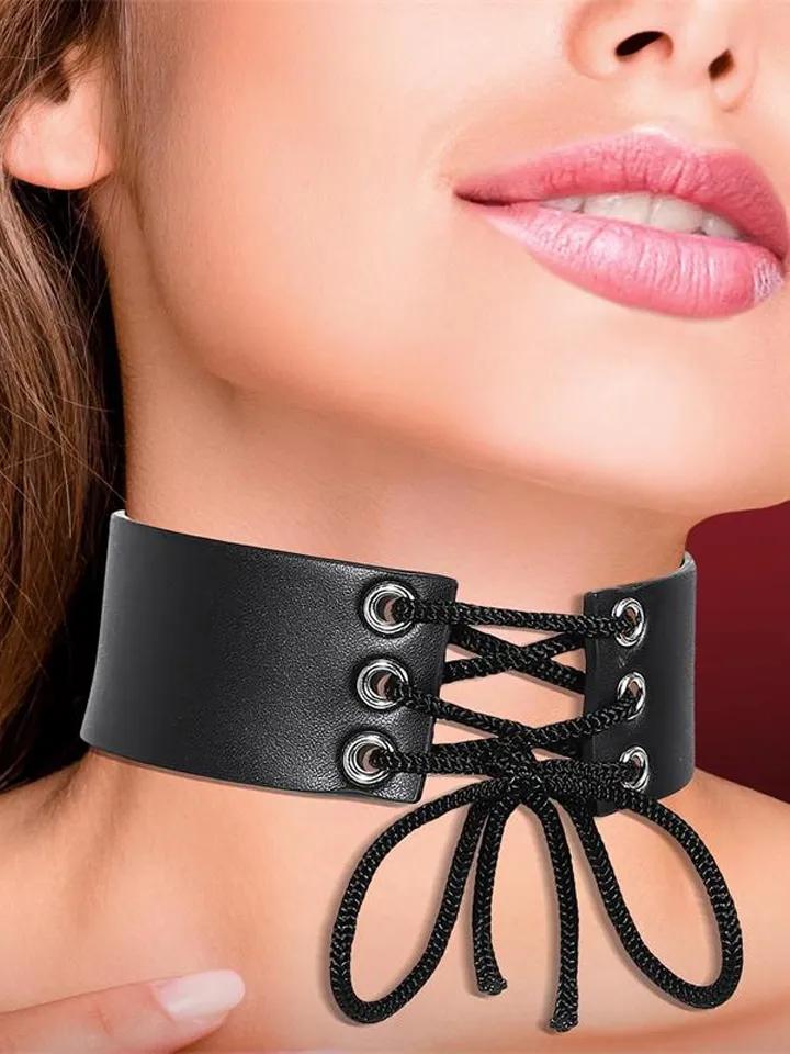 Cinderella Collar With Lace Vegan Leather Choker