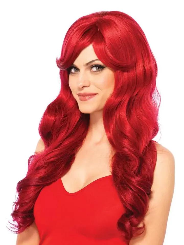 Leg Avenue Long Wavy Wig Red Peruk