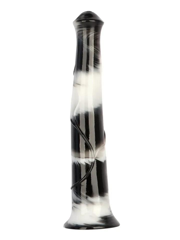 Big Jumpy Dildo Black/White 40 cm Dragon dildo