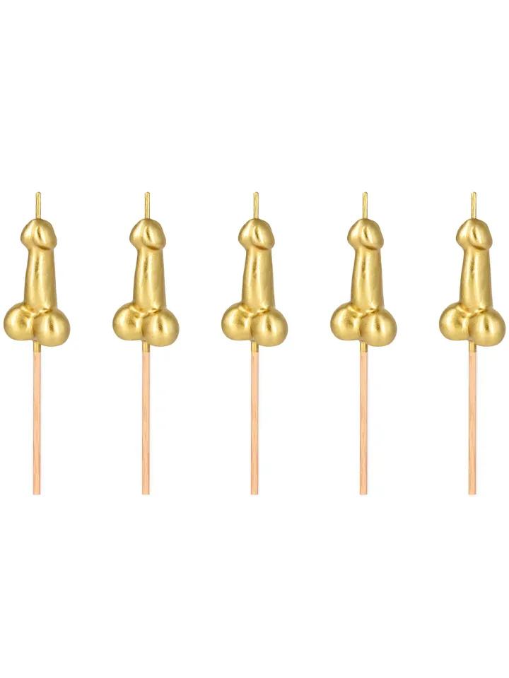 Penis Candles Gold 5-pack Ljus