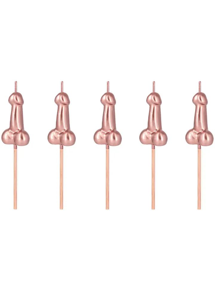 Penis Candles Rose Gold 5-pack Ljus