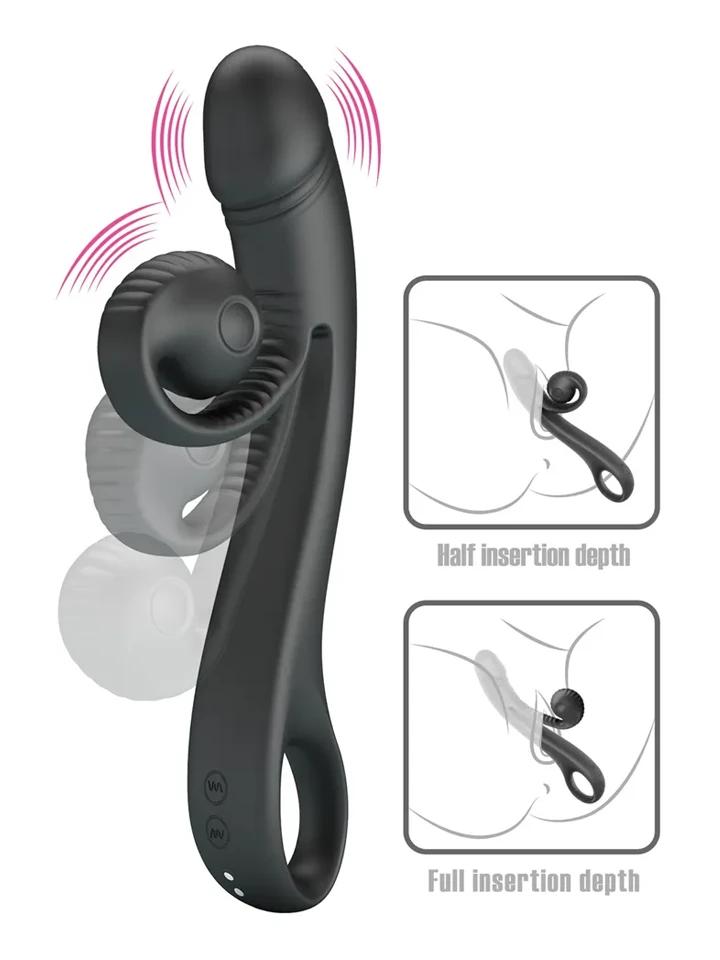 Love Romance Selma Snail Rabbit Black G-punktsvibrator