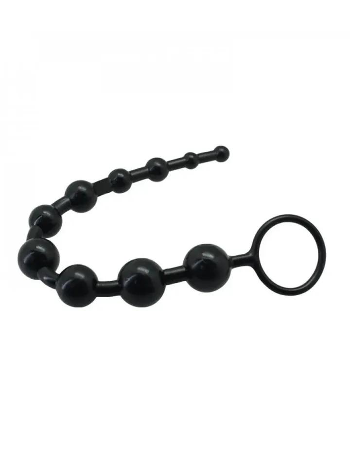 Jelly Long Anal Beads Black 31 cm Analkulor