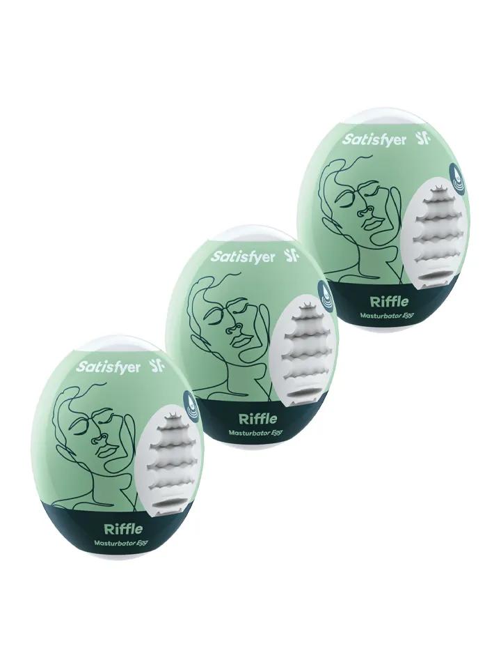 Satisfyer Masturbator Egg Riffle 3-pack Runkägg