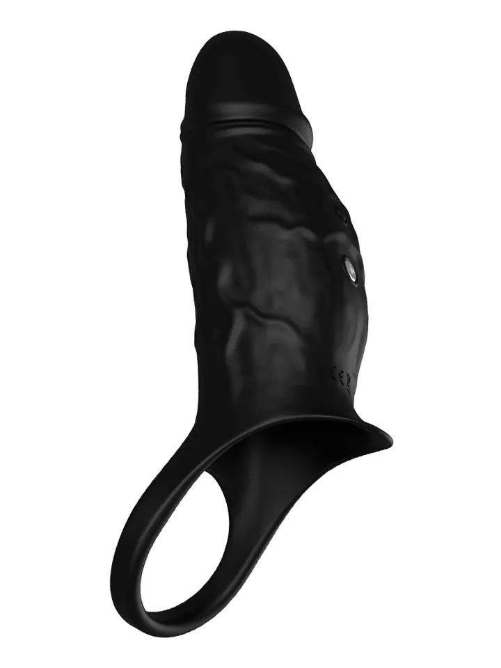 Vibrating Cock Sleeve Black Penisförlängare/Sleeve med vibrator