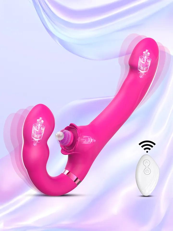 Vibrating & Tapping Strapless Strapon Strap-on