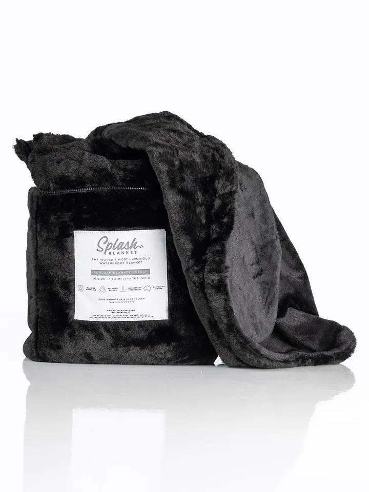 Splash Blanket Furlush Black On Black Medium Sex lakan