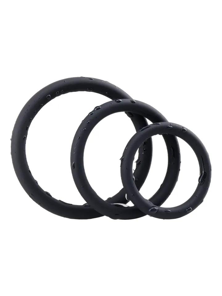 Silicone Ring Set Black 3-pack Penisringar paket