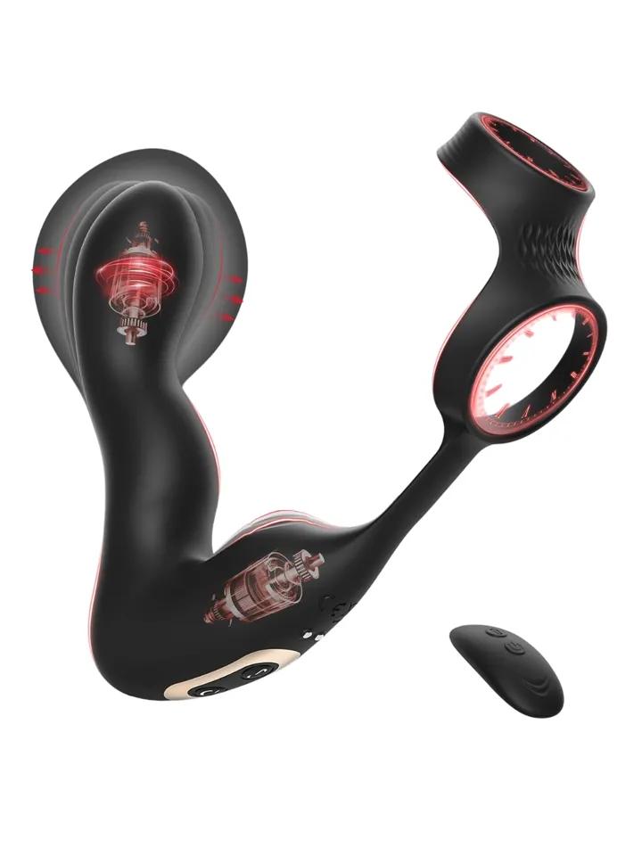 Inflatable Vibrating Prostate Massager Prostatavibrator med penisring