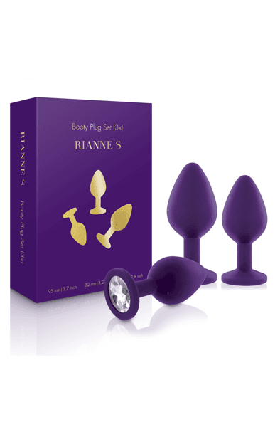 RIANNE S Booty Plug Set 3x Purple Analpluggar paket