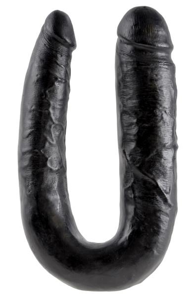 Pipedream King Cock U-Shaped Large Double Trouble Black 44cm Dubbeldildo