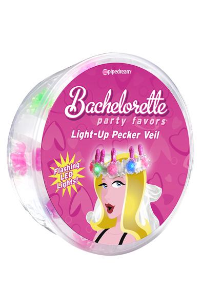 Pipedream Bachelorette Party Favors Pecker Light-Up Veil Ljuskrona med penisar