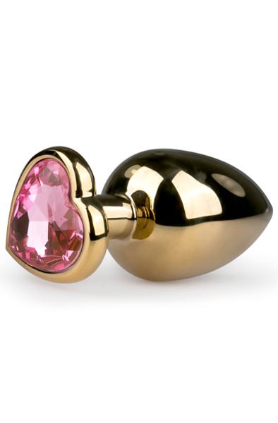 Easytoys Metal Butt Plug Gold/Pink 9,6cm Ø3,8cm Analplugg metall