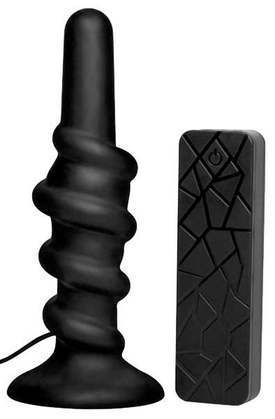 XR Play Hard Coiled Silicone Swirl Vibrating Anal Plug with Analplugg med vibrator