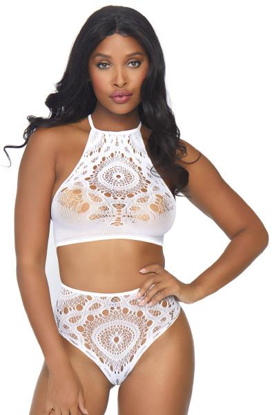 Leg Avenue Crop Top & High Waist Thong S/M Sexiga underkläder