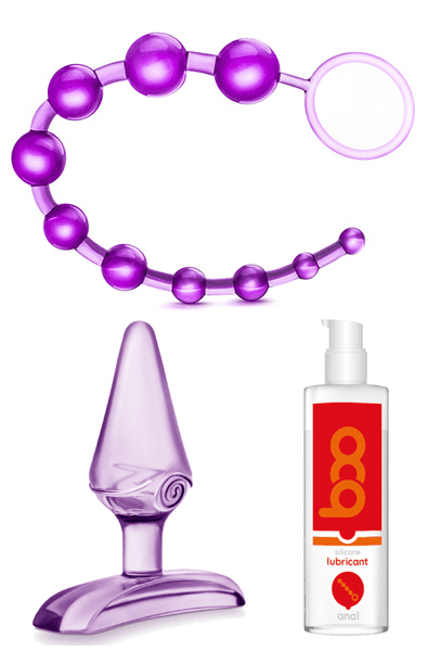 Startpaket analsex first time Miniplugg, kulor, anal glidmedel