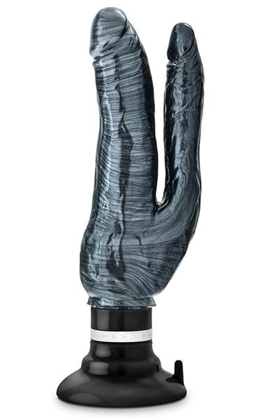 Jet Deux Noir Carbon Metallic Black 25 cm Dubbeldildo med vibrator