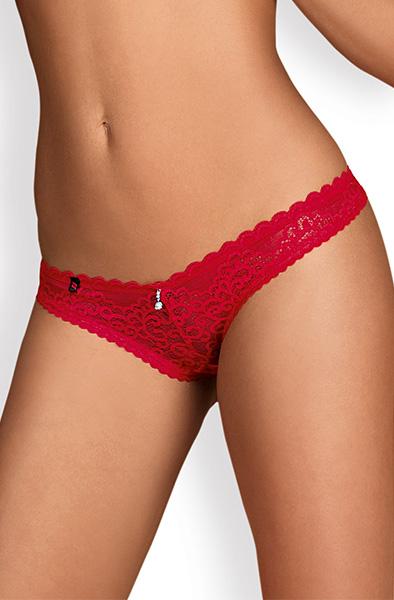 Obsessive Rougebelle Thong Red L/XL Spetstrosa