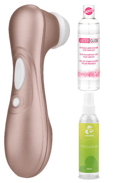 Satisfyer Pro 2 NG + Rengöring + Orgasm gel Paketerbjudande