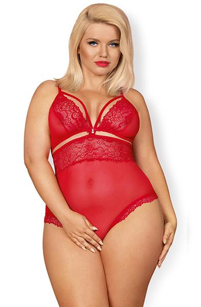 Obsessive 838-TED Teddy Open Crotch Red XXL Teddy