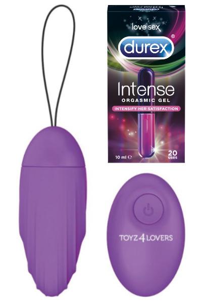 Fjärrstyrt Vibrerande Ägg + Durex Orgasm Gel Paketerbjudande