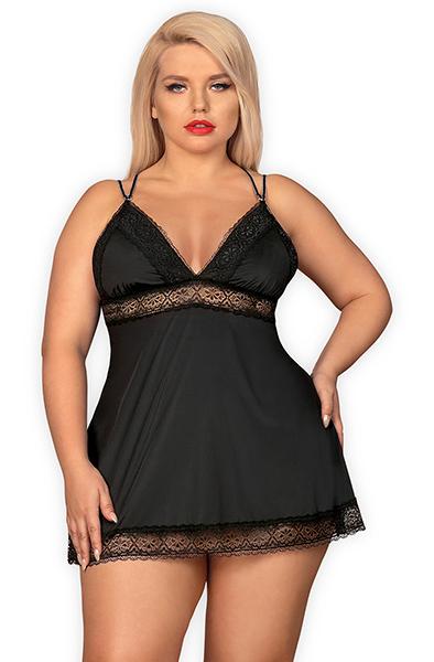 Obsessive Lolitte Babydoll & Thong Black XXL Babydoll